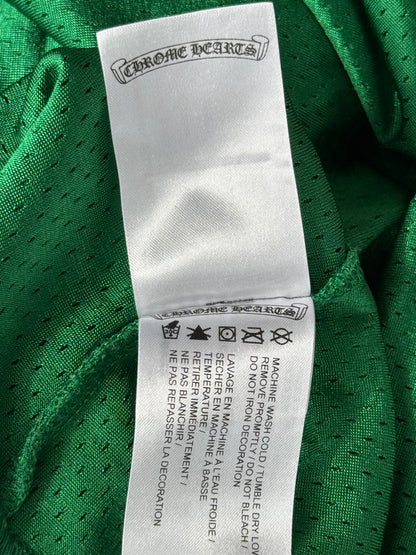 Chrome Hearts Green & Yellow Logo Mesh Jersey T-Shirt