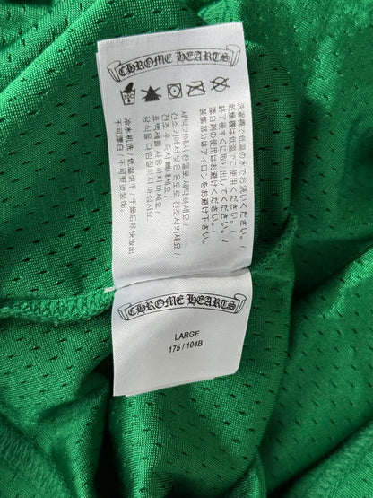Chrome Hearts Green & Yellow Logo Mesh Jersey T-Shirt