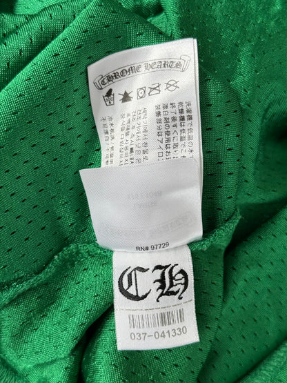 Chrome Hearts Green & Yellow Logo Mesh Jersey T-Shirt