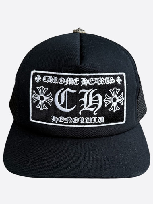 Chrome Hearts Black & White Honolulu Trucker Hat
