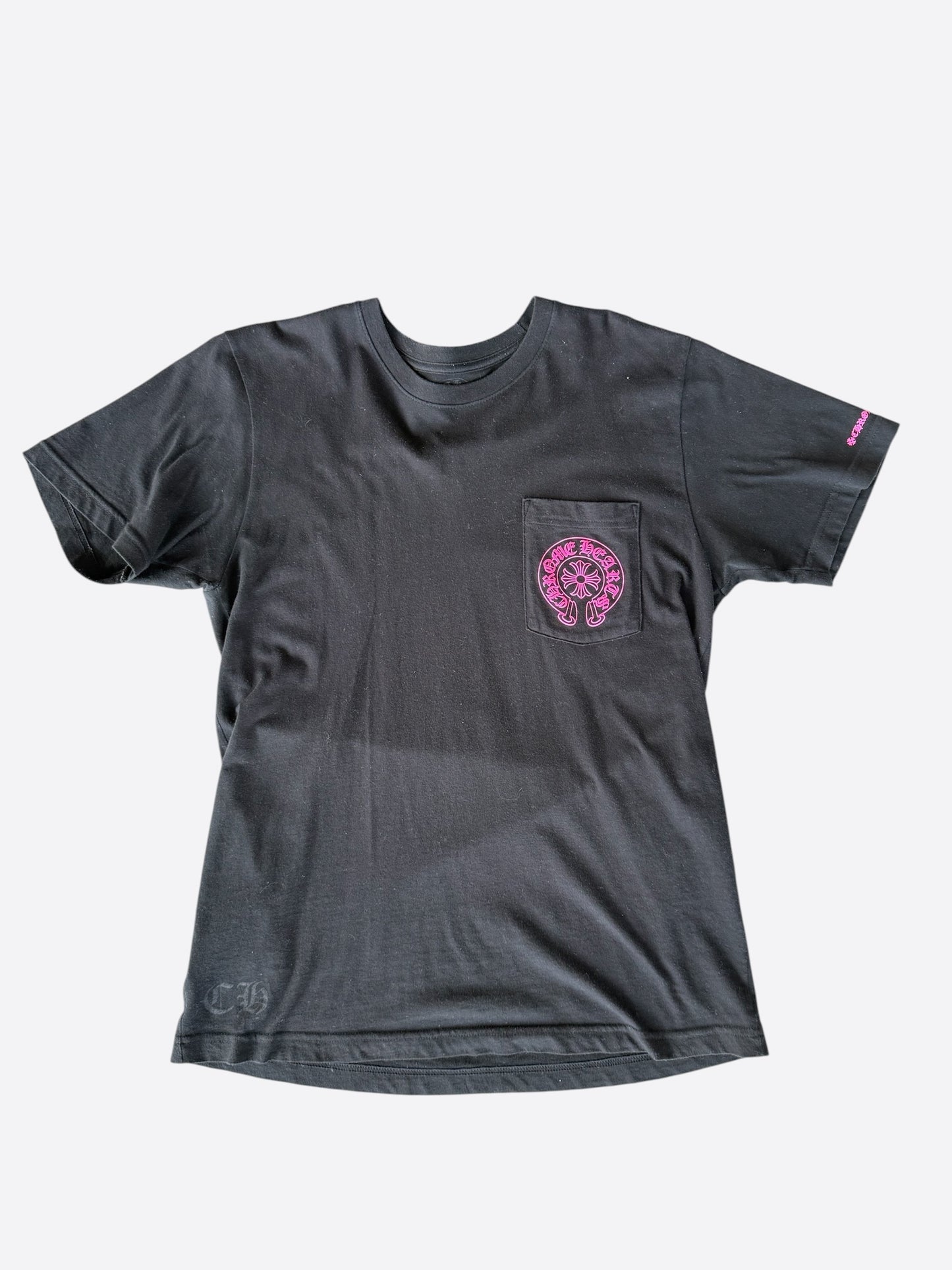 Chrome Hearts Black & Pink Horseshoe Logo T-Shirt