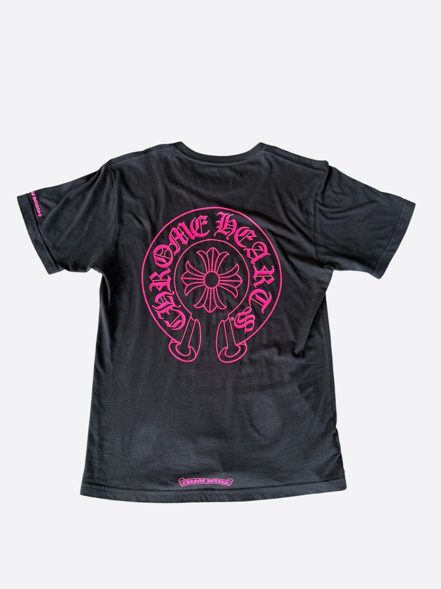Chrome Hearts Black & Pink Horseshoe Logo T-Shirt