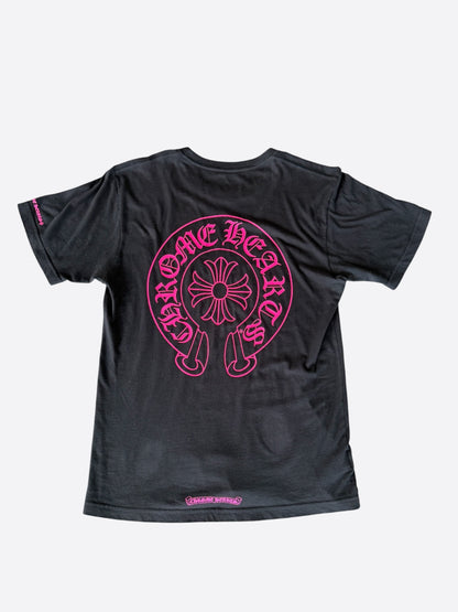 Chrome Hearts Black & Pink Horseshoe Logo T-Shirt