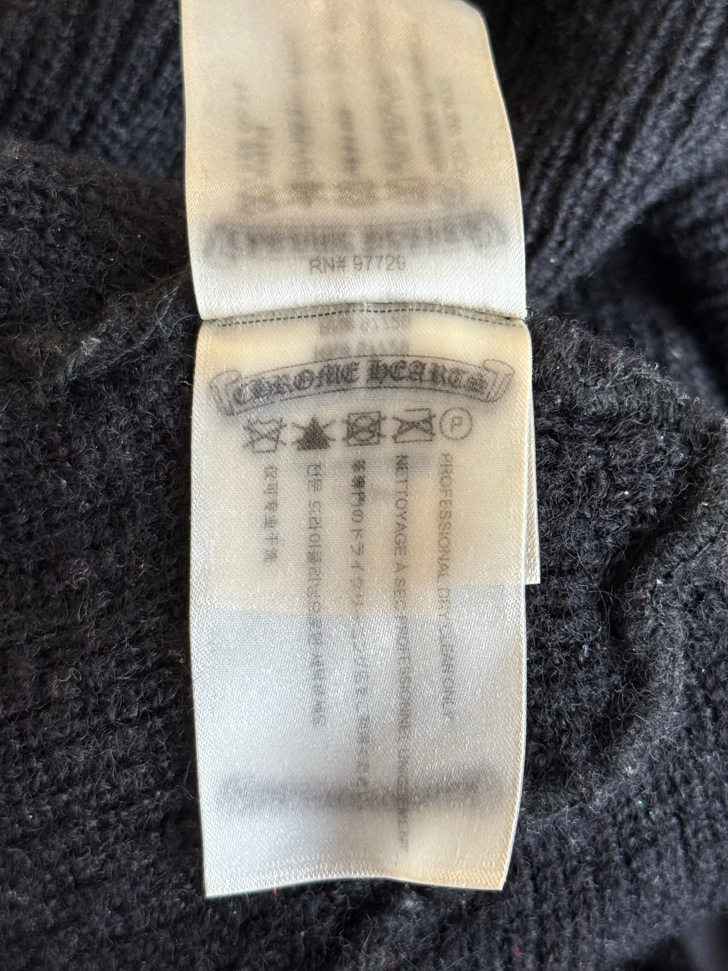 Chrome Hearts Black & White Horseshoe Logo Beanie