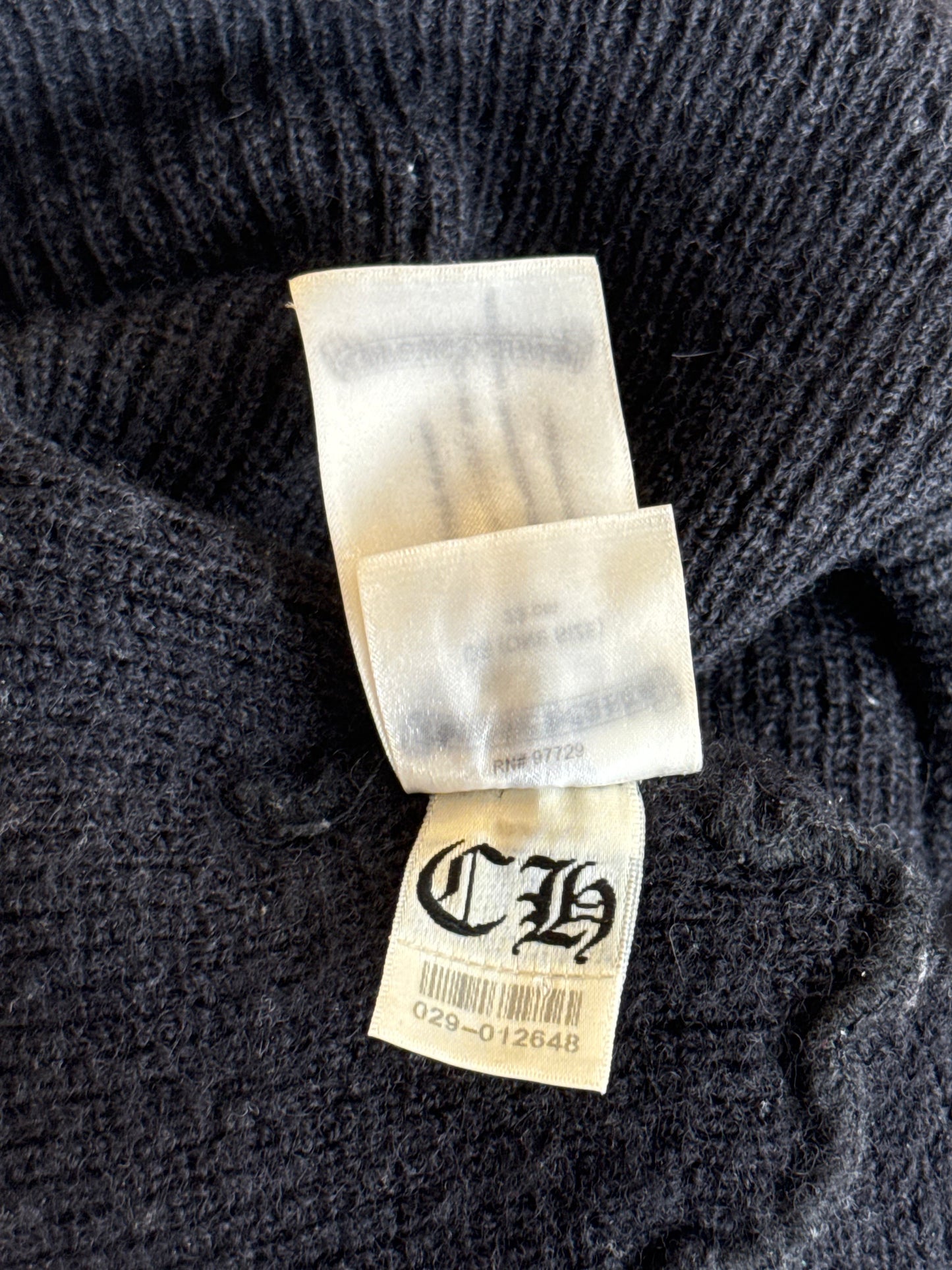 Chrome Hearts Black & White Horseshoe Logo Beanie