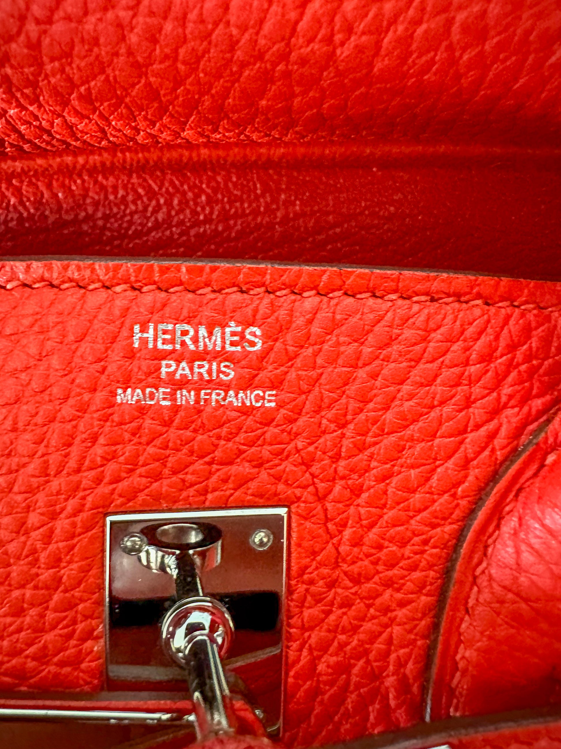 Hermes Birkin 25 Capucine Red Orange Togo Bag - Chicjoy