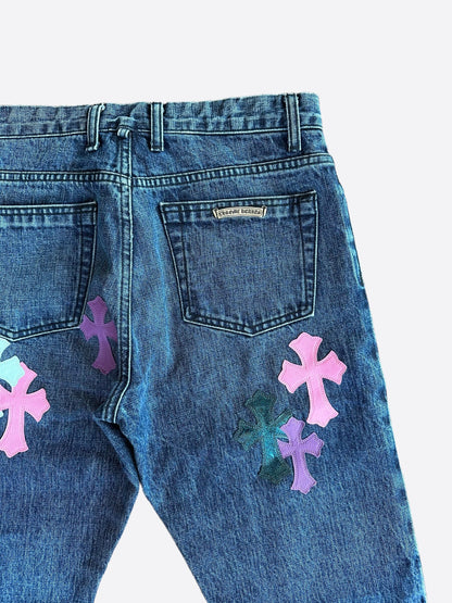 Chrome Hearts Blue Multicolor Cross Patch 1/1 Jeans