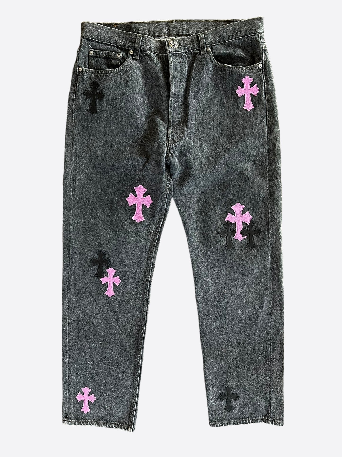 Chrome Hearts Levis Grey & Pink Hong Kong Patch Jeans