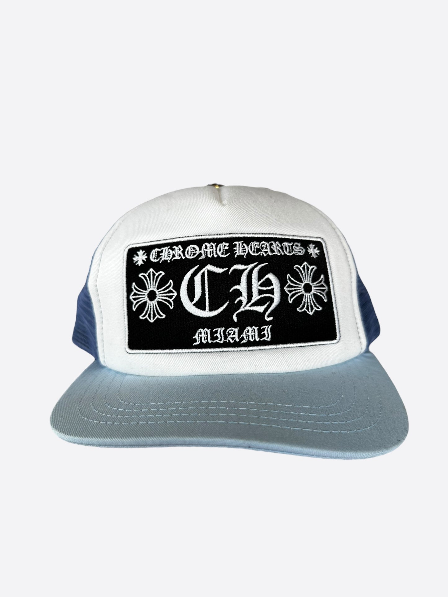 Chrome Hearts Blue & White Miami Exclusive Trucker Hat