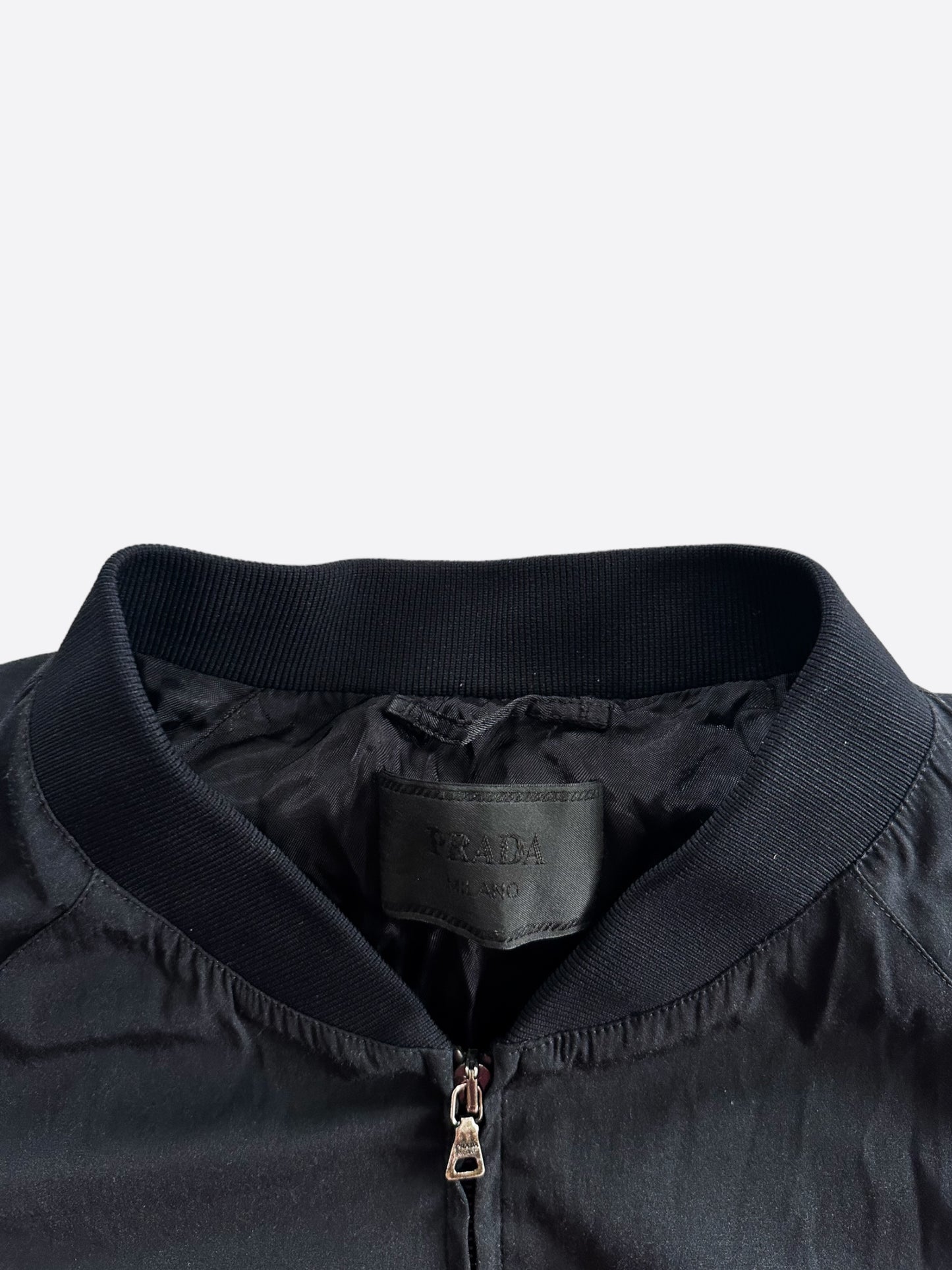 Prada Black Logo Bomber Jacket