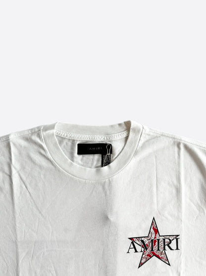 Amiri White & Red Paisley Star Logo T-Shirt