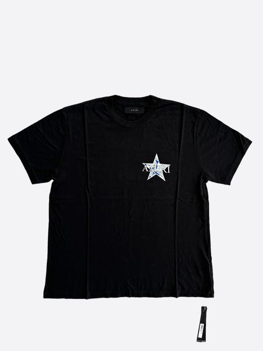 Amiri Black & Blue Paisley Star Logo T-Shirt