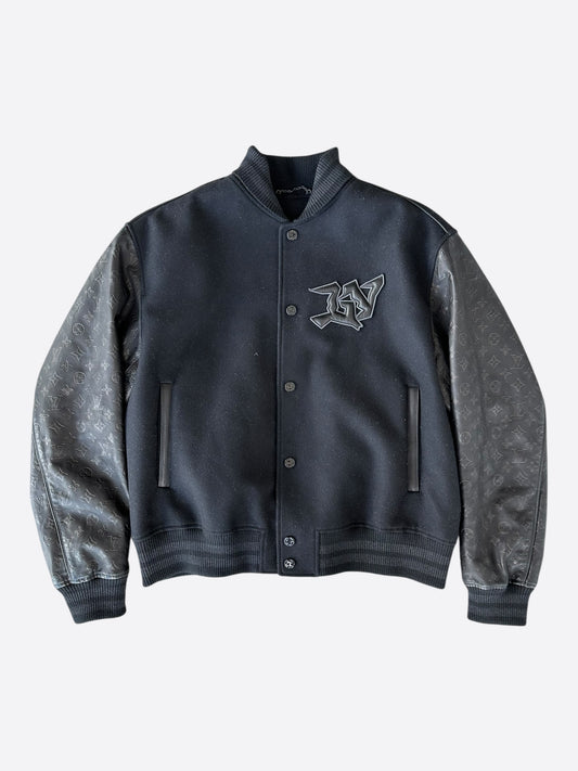 Louis Vuitton Black Monogram Mask Varsity Jacket
