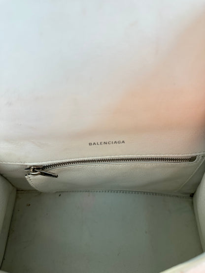 Balenciaga White Hourglass Small Handle Bag