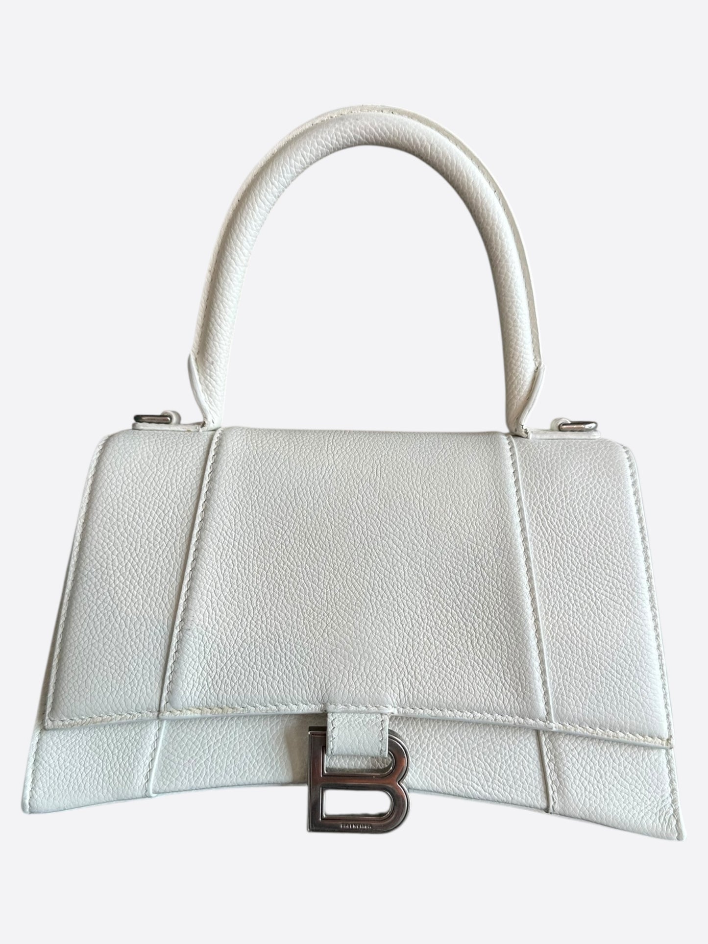 Balenciaga White Hourglass Small Handle Bag