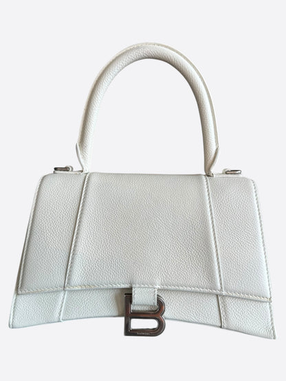 Balenciaga White Hourglass Small Handle Bag