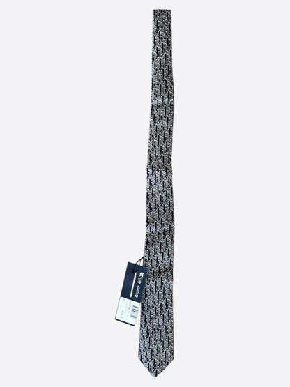 Dior Grey & Black Oblique Tie