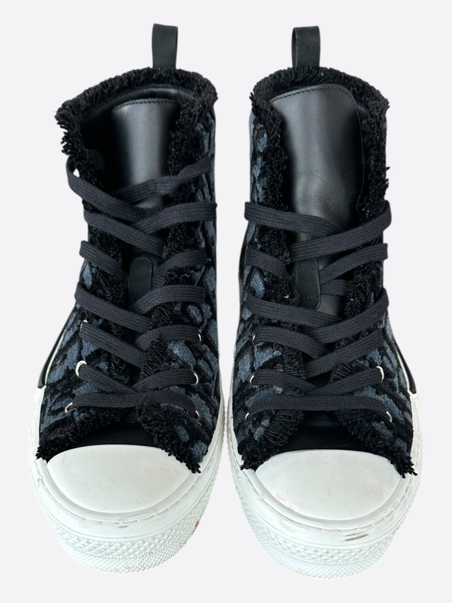 Dior Blue & Black Oblique Tapestry B23 High Top Sneakers