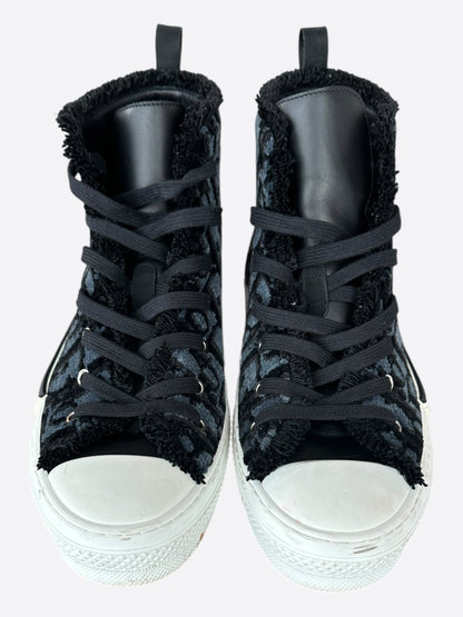Dior Blue & Black Oblique Tapestry B23 High Top Sneakers