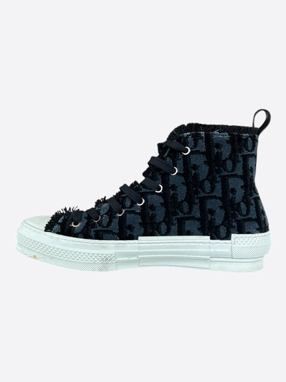 Dior Blue & Black Oblique Tapestry B23 High Top Sneakers