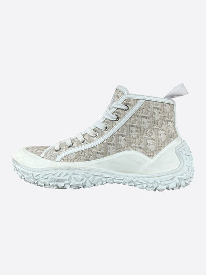 Dior Oblique White & Beige Hightop B28 Sneakers