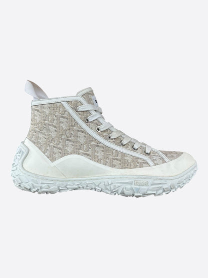 Dior Oblique White & Beige Hightop B28 Sneakers