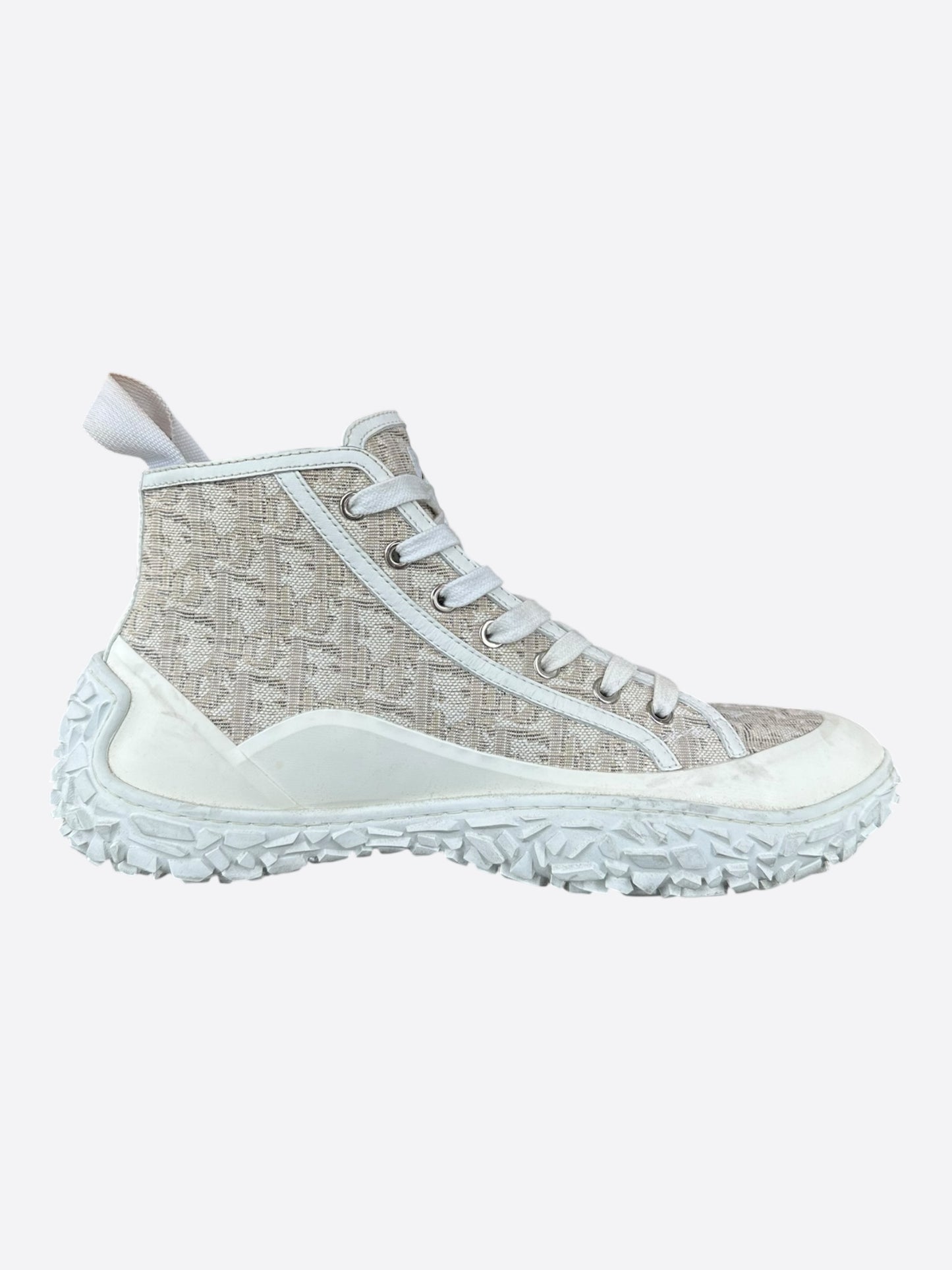 Dior Oblique White & Beige Hightop B28 Sneakers