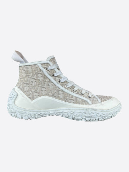 Dior Oblique White & Beige Hightop B28 Sneakers