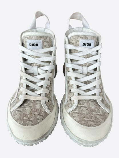 Dior Oblique White & Beige Hightop B28 Sneakers