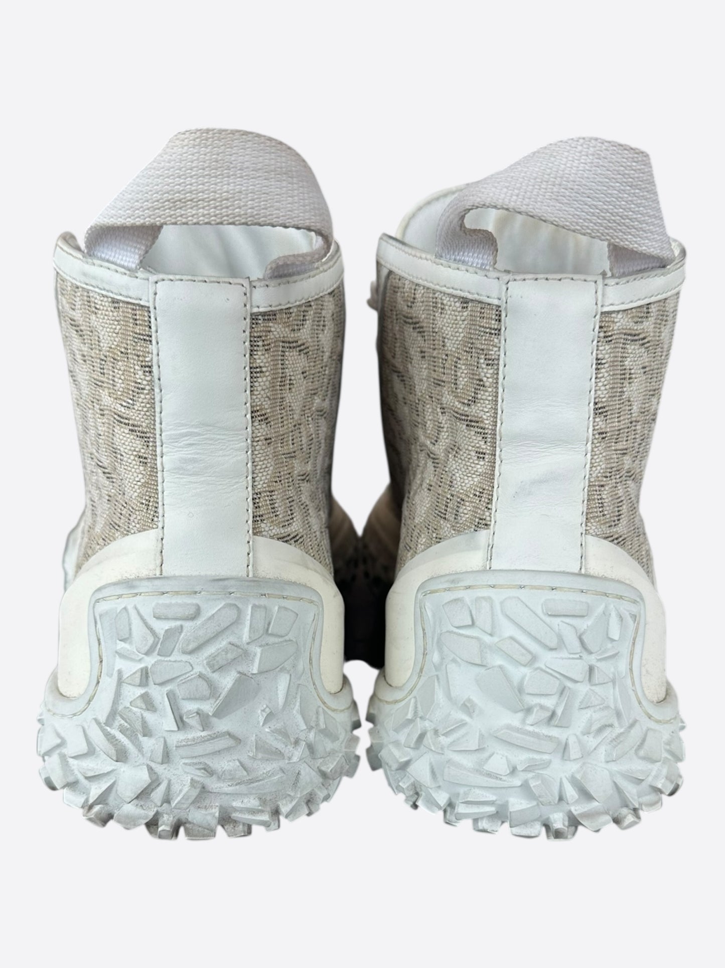 Dior Oblique White & Beige Hightop B28 Sneakers