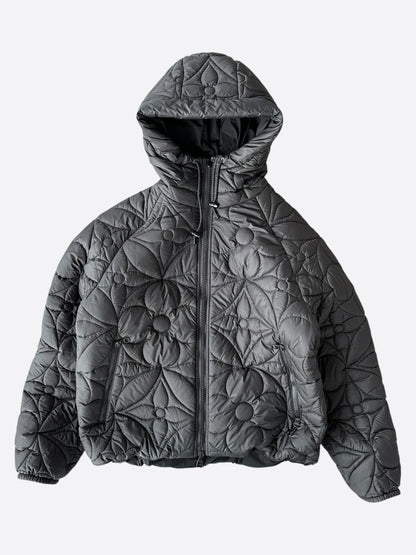 Louis Vuitton Black Flower Monogram Reversible Puffer Jacket