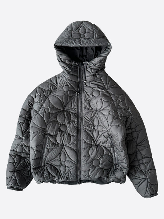 Louis Vuitton Black Flower Monogram Reversible Puffer Jacket