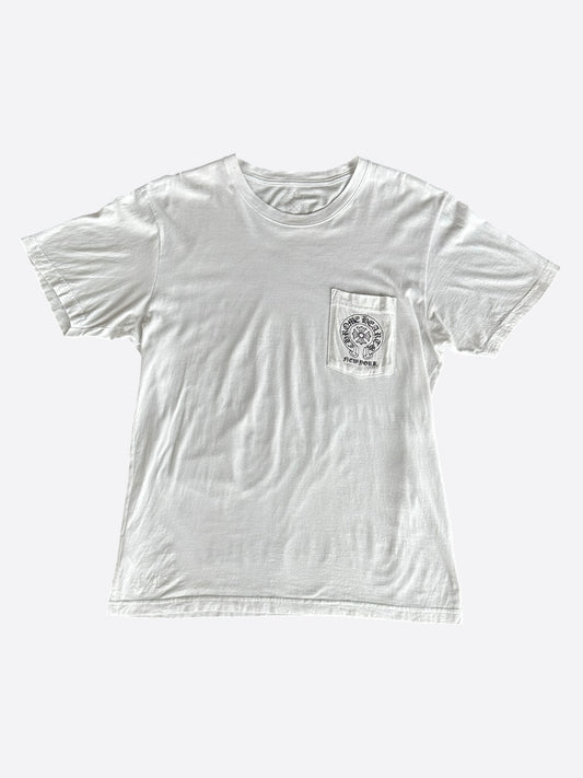 Chrome Hearts White & Black New York Horseshoe Logo T-Shirt