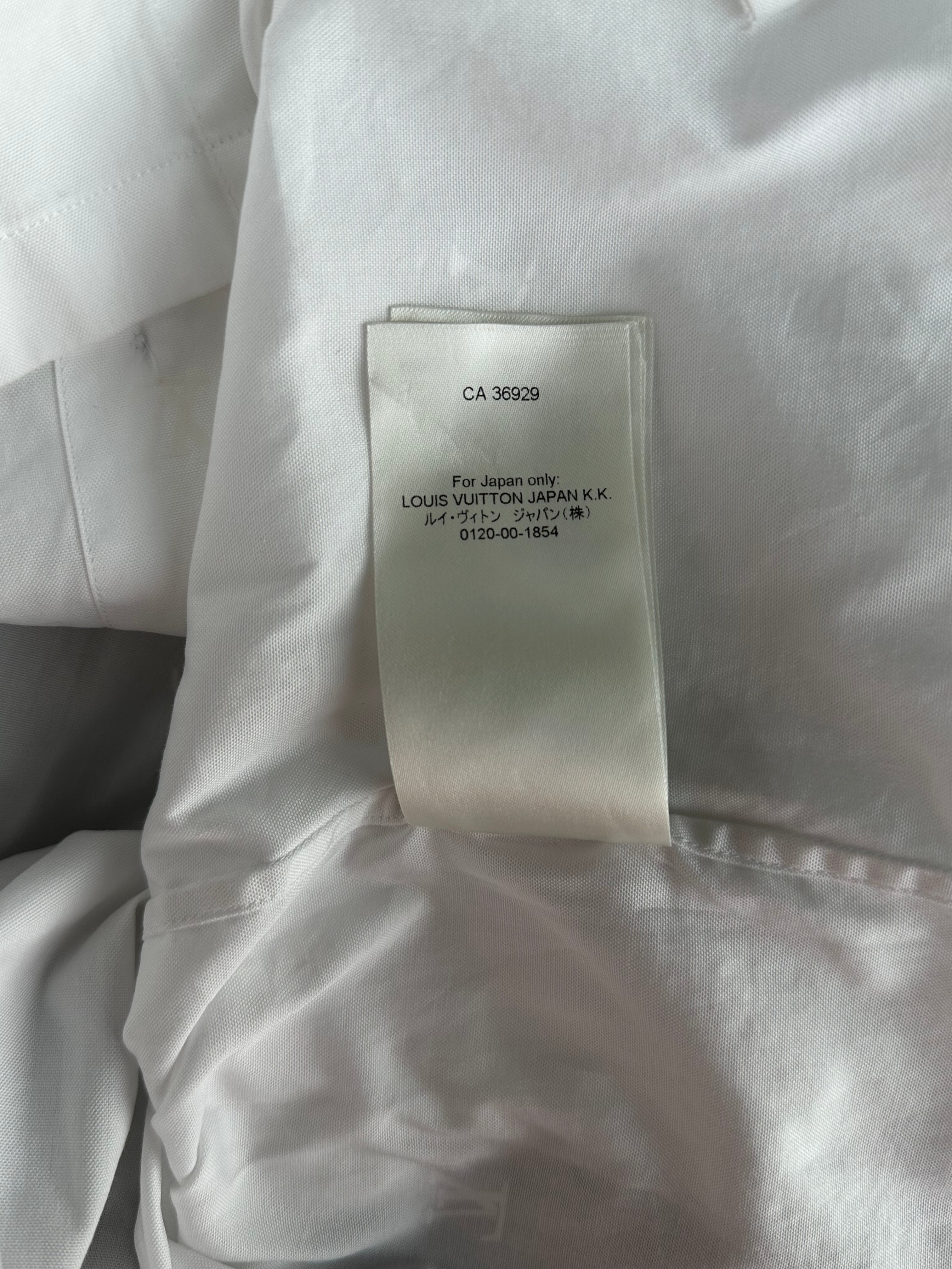 Louis Vuitton White All Over LV Logo Button Up Shirt – Savonches