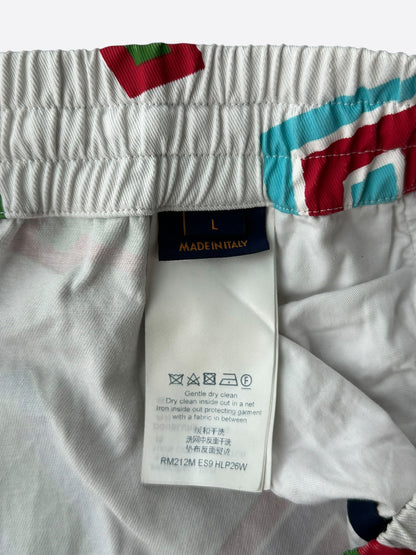 Louis Vuitton NBA White Multicolor Letter Shorts