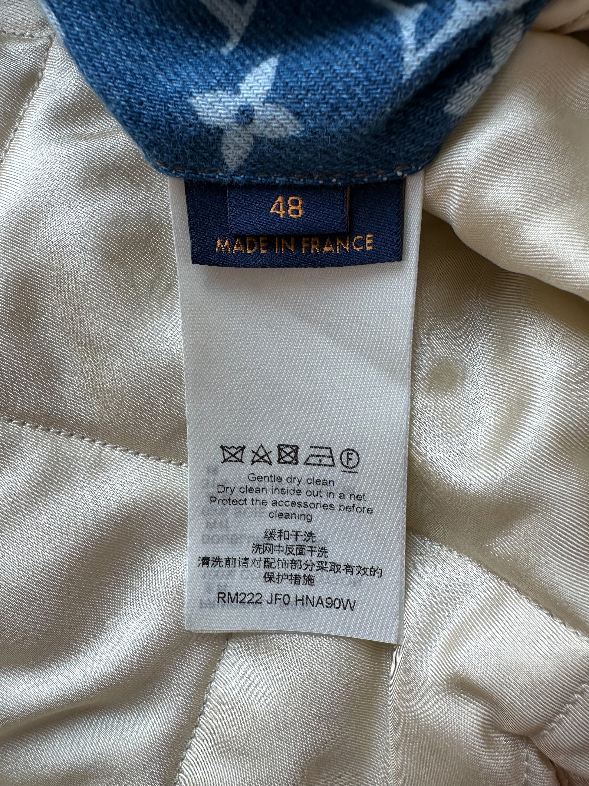 Louis Vuitton Monogram Denim Workwear Jacket 1ABJAN, Blue, 48