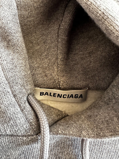 Balenciaga Grey & Blue Logo Hoodie