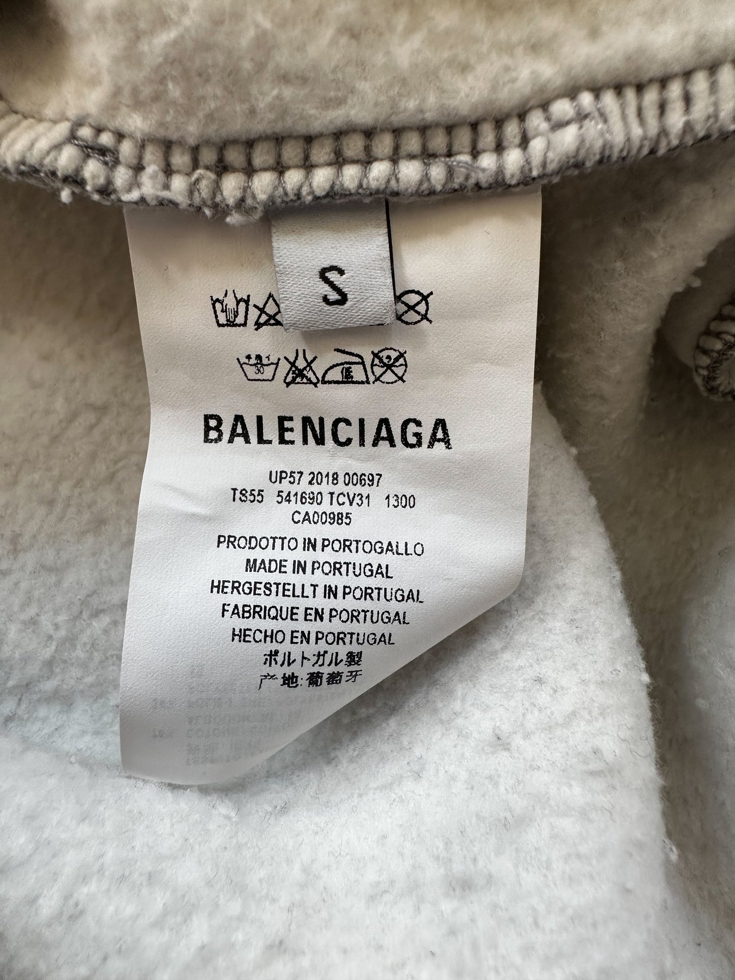 Balenciaga Grey & Blue Logo Hoodie