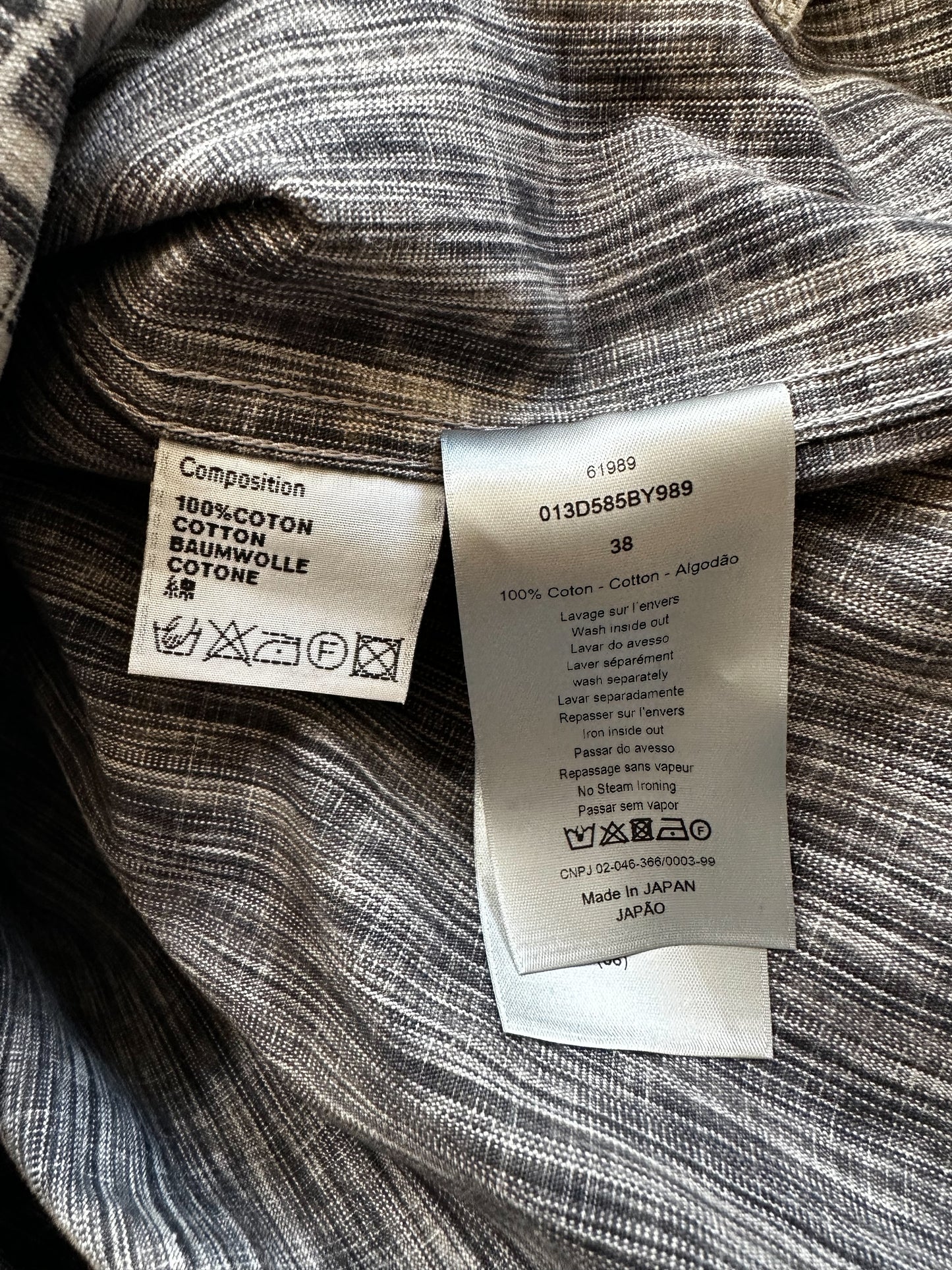 Dior Grey & White Oblique Button Up Shirt