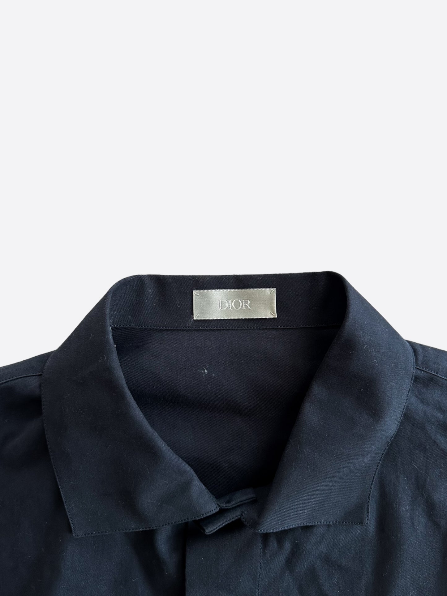 Dior Navy Pocket Oblique Button Up Shirt