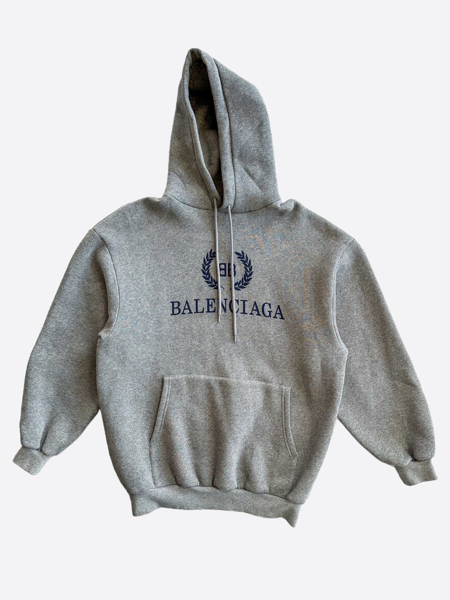 Balenciaga Grey & Blue Logo Hoodie