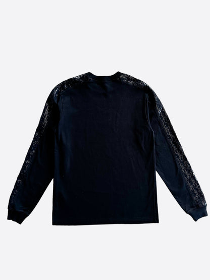 Dior Dark Blue Oblique Sleeve Longsleeve T-Shirt