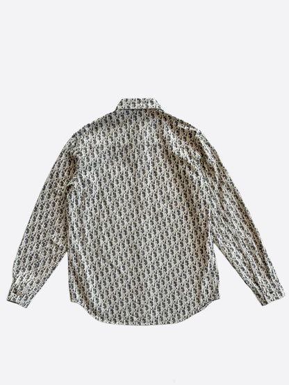 Dior Grey & White Oblique Button Up Shirt