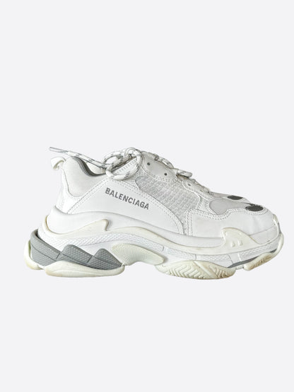 Balenciaga White & Grey Triple S Sneakers