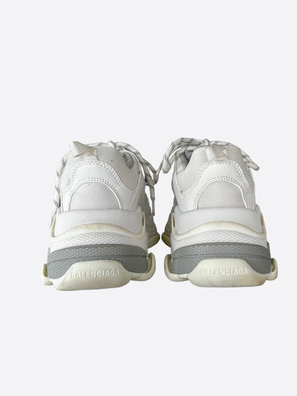 Balenciaga White & Grey Triple S Sneakers