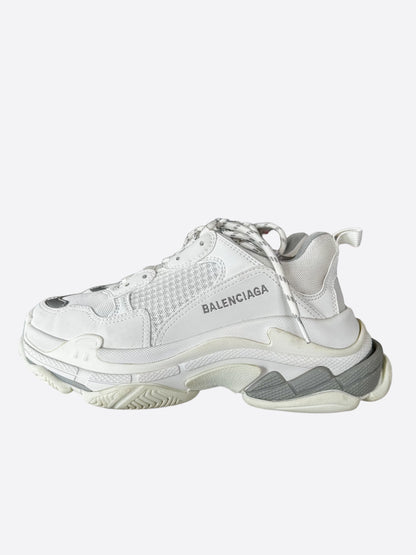 Balenciaga White & Grey Triple S Sneakers