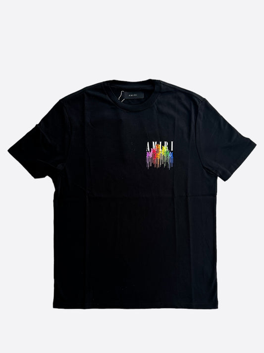 Amiri Black Multicolor MA Drip Logo T-Shirt