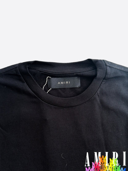 Amiri Black Multicolor MA Drip Logo T-Shirt