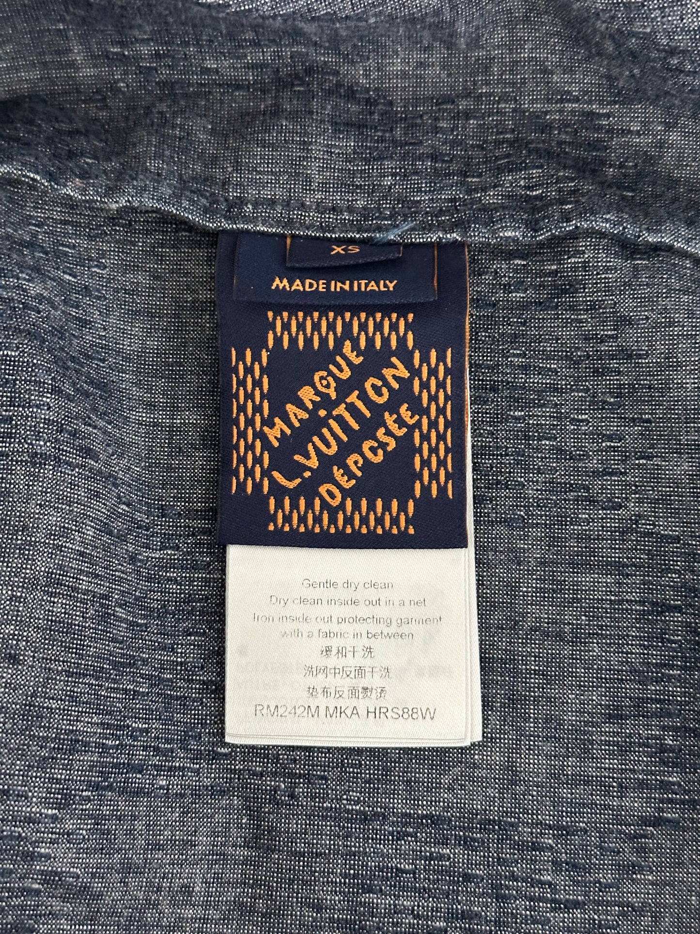 Louis Vuitton Blue & White Damier Denim Button Up Shirt