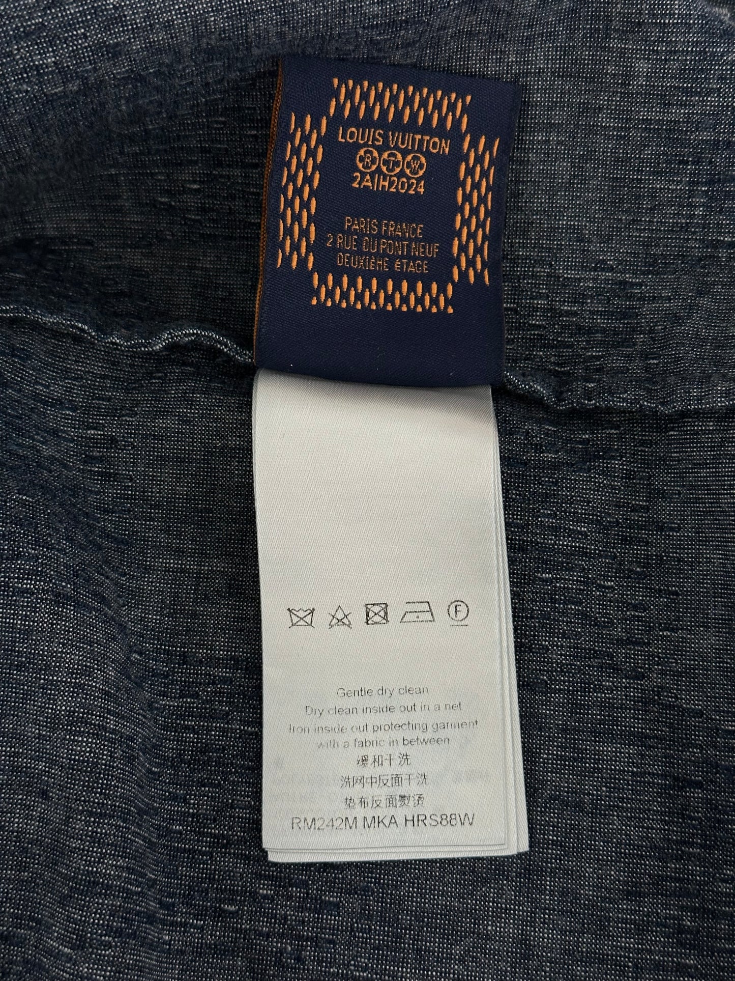 Louis Vuitton Blue & White Damier Denim Button Up Shirt